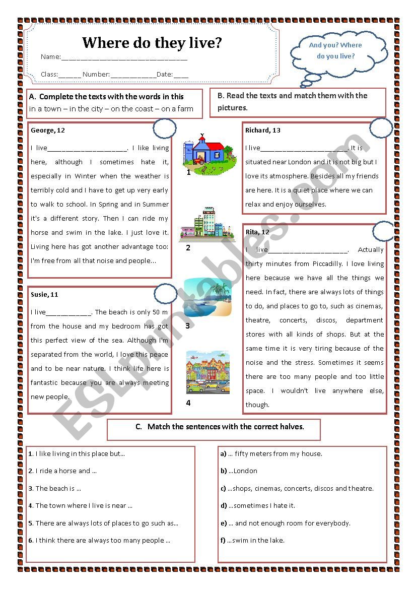 Places_where do they live_ worksheet (02. 06.13)