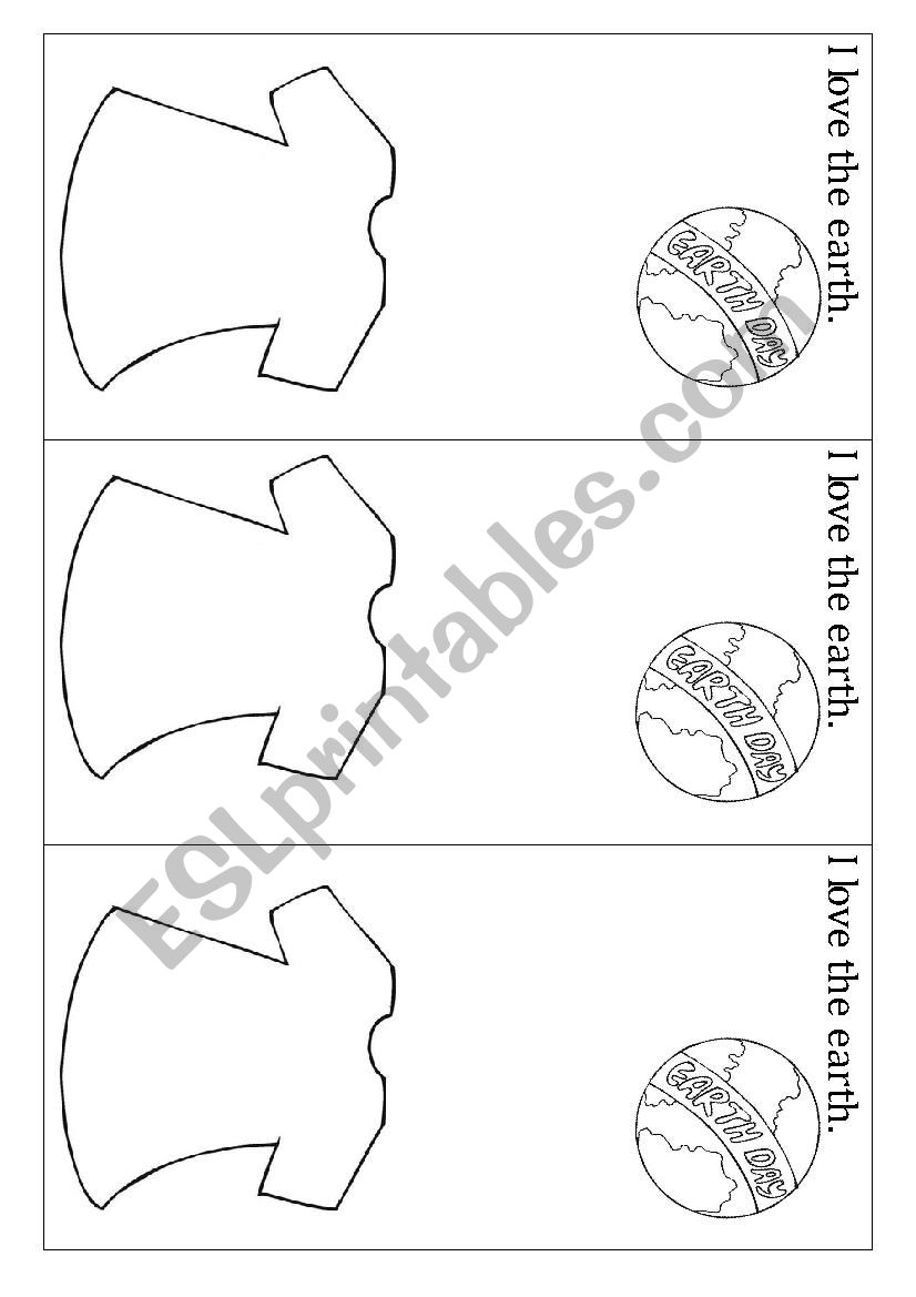 earth day bookmark worksheet