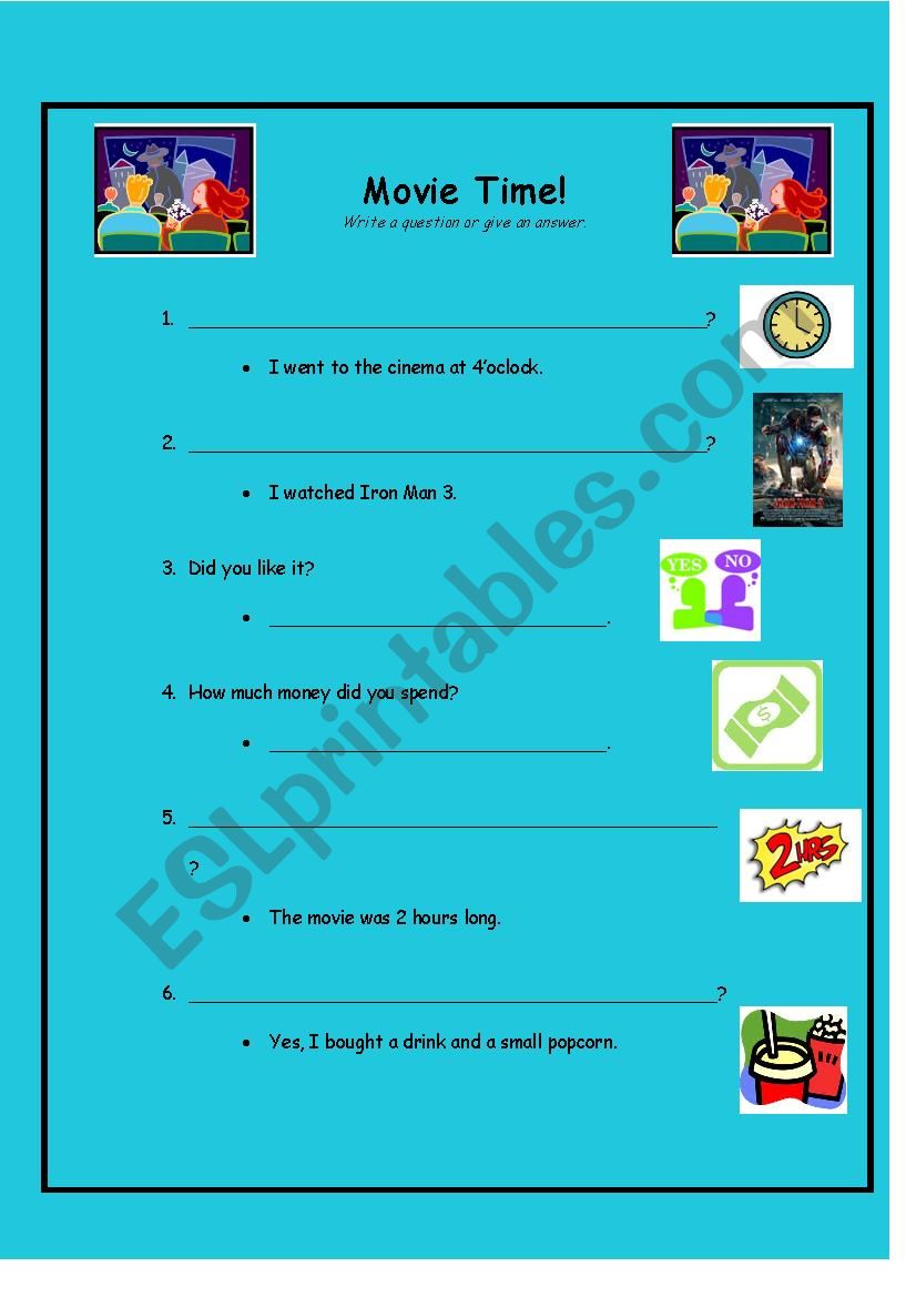 Movie Time! worksheet