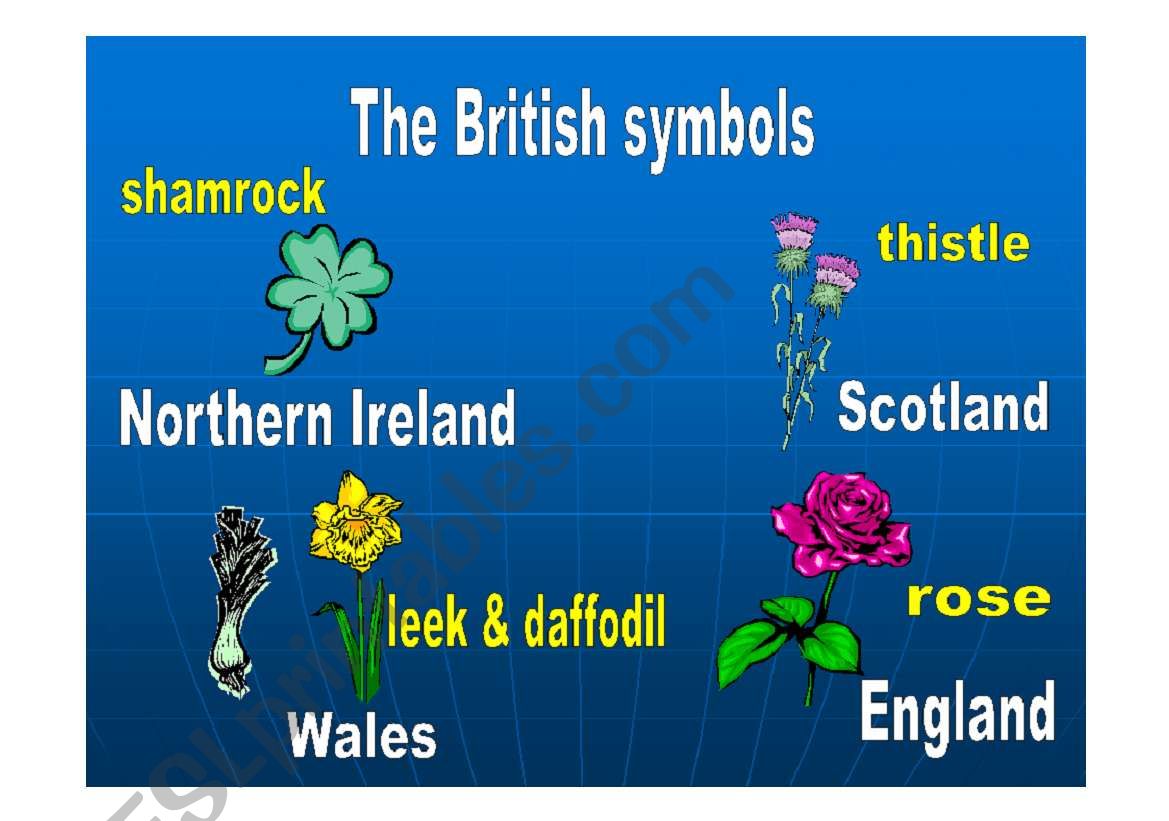 British symbols worksheet
