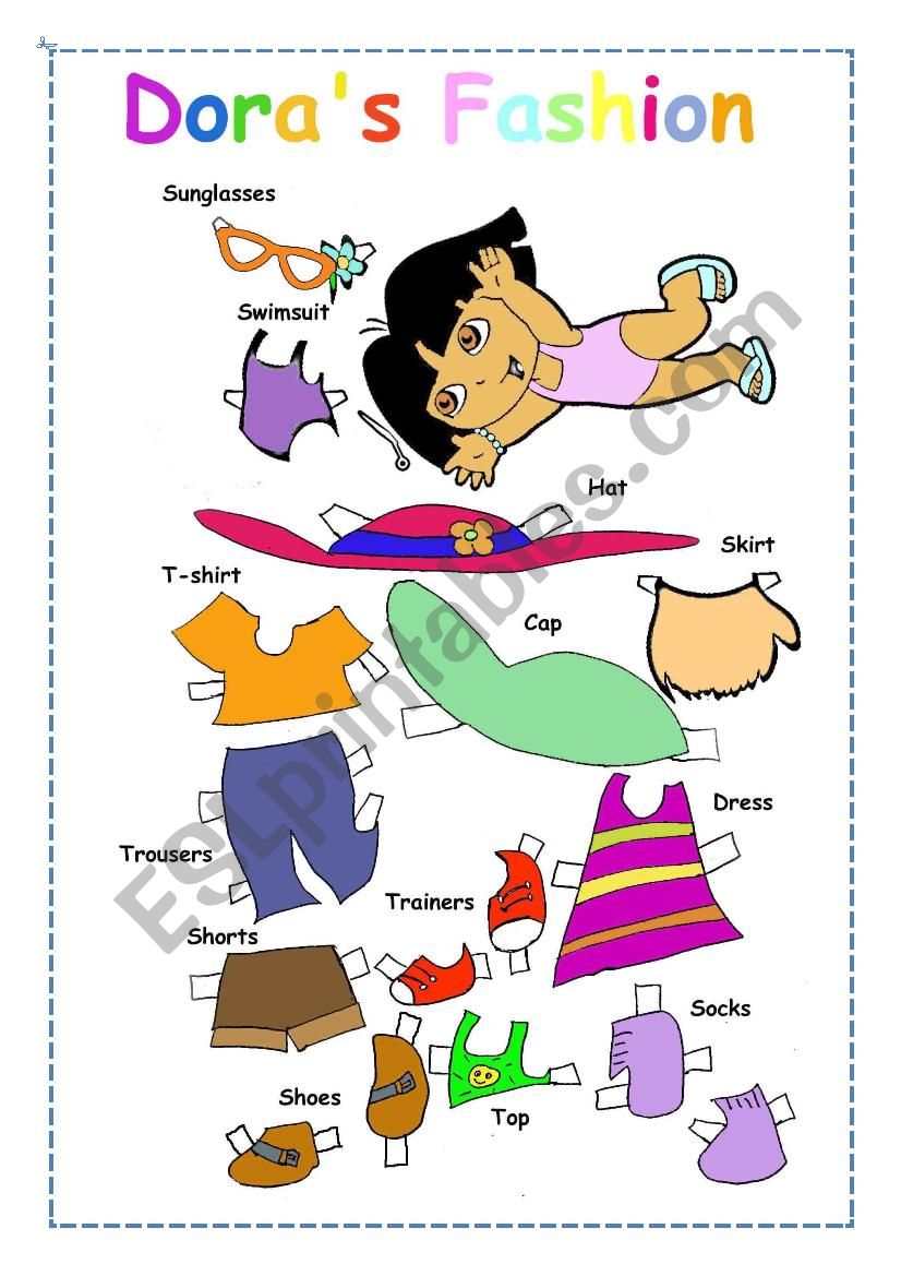 Clothes cut-out worksheet
