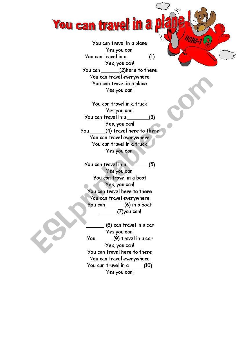 song worksheet