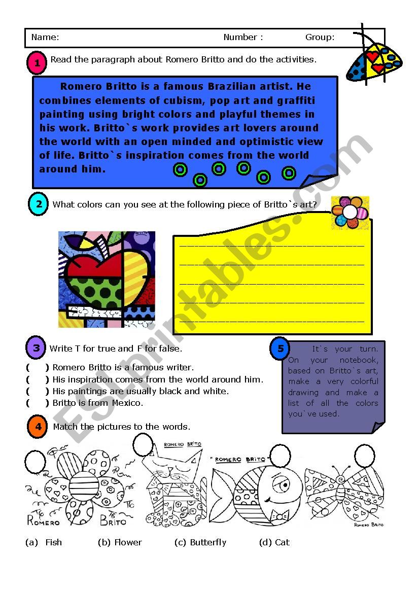 Colors activity worksheet