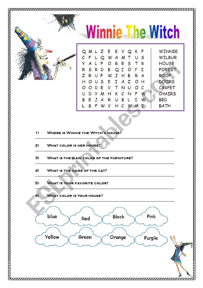 Winnie the Witch worksheet