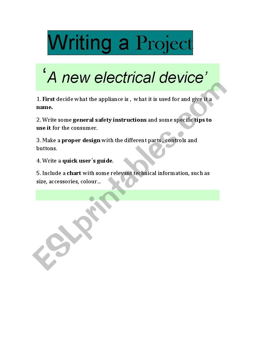 WRITING GUIDE FOR A NEW DEVICE