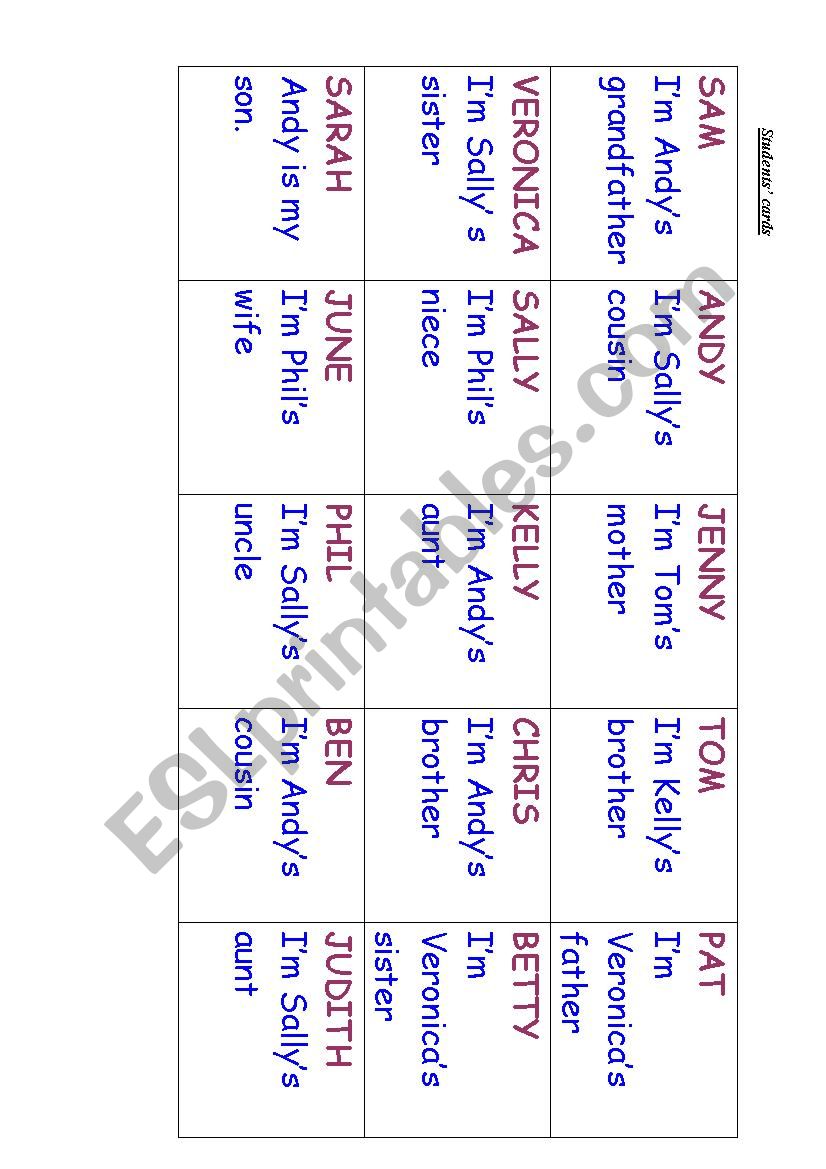 living family tree worksheet