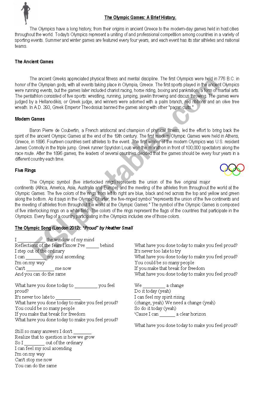 The Olympic Games worksheet