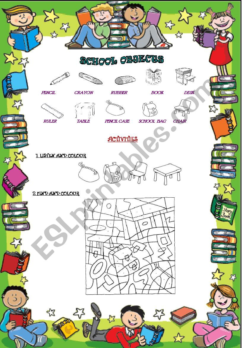 CLASSROOM OBJECTS worksheet