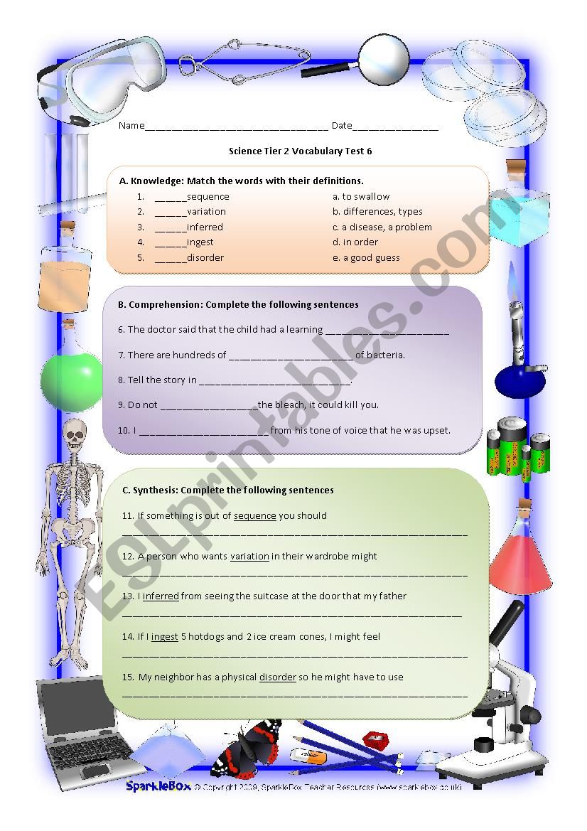 Science Tier 2 Vocabulary Part two