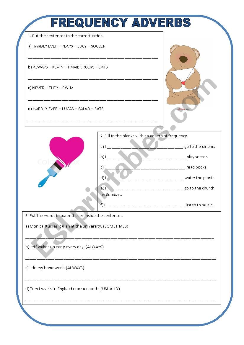 Frequency Adverbs  worksheet