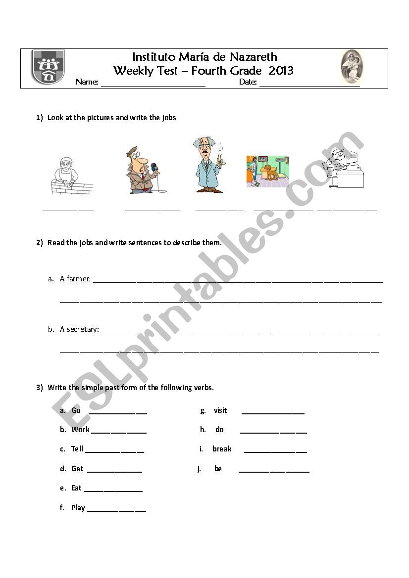 Jobs worksheet