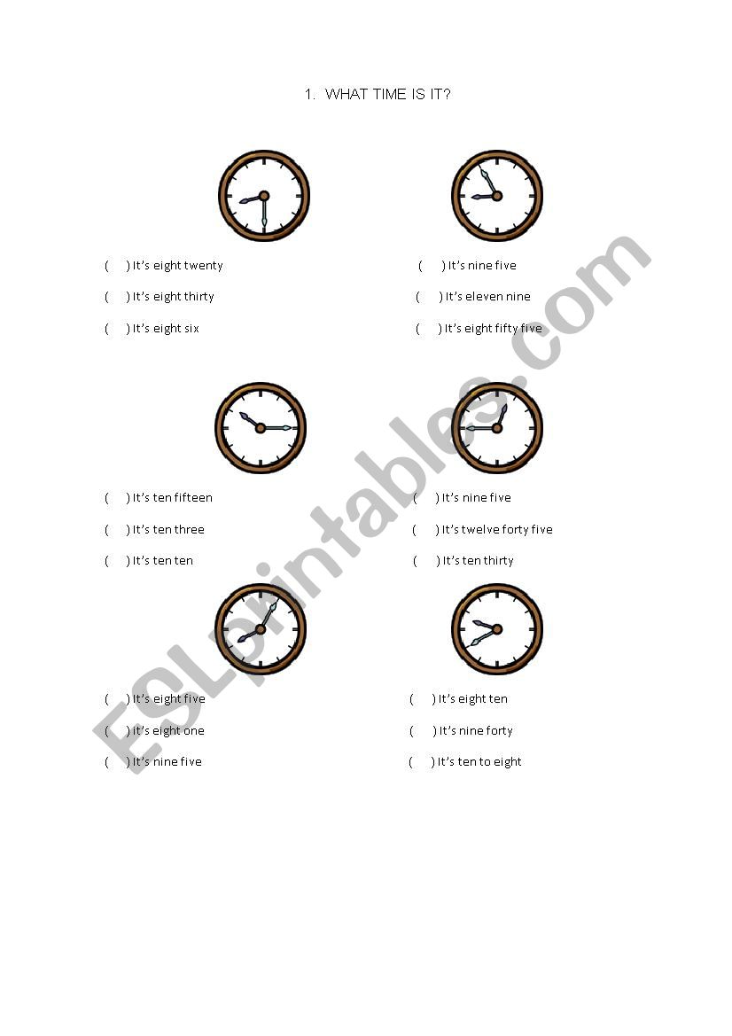 What time is it? worksheet