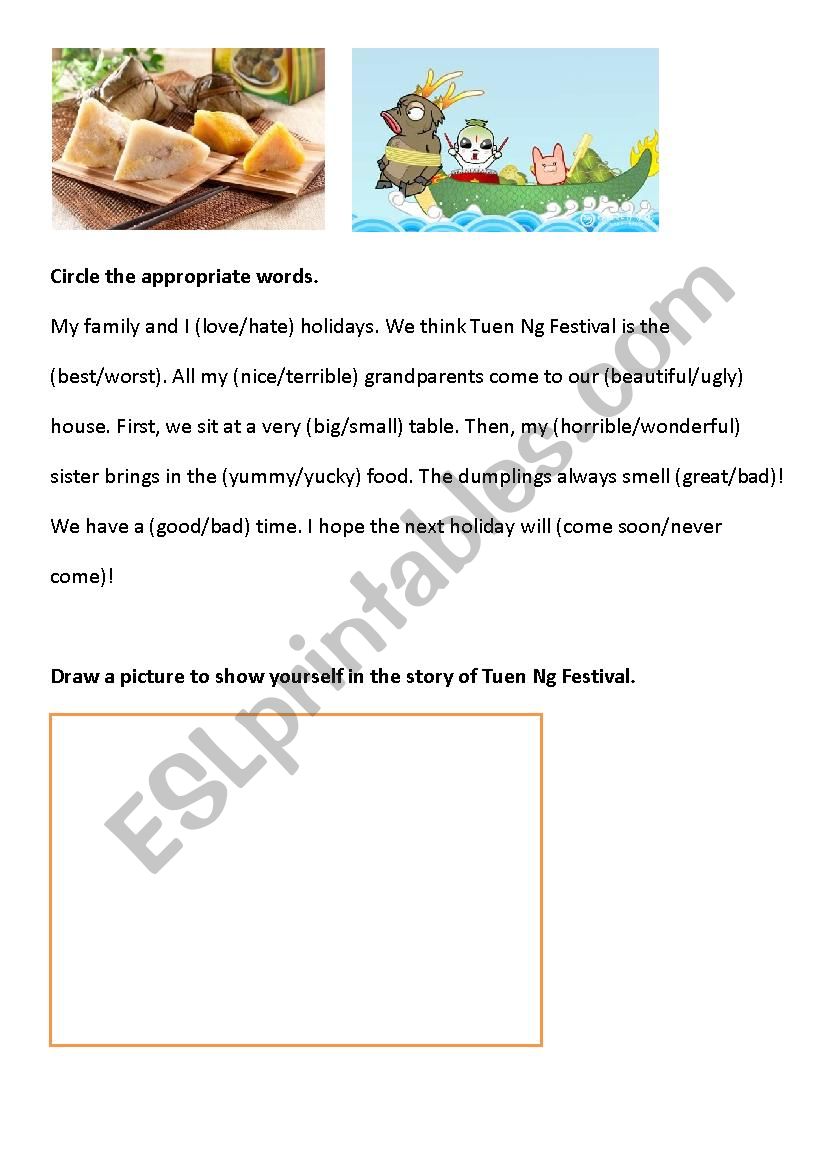 Tuen Ng Festival worksheet