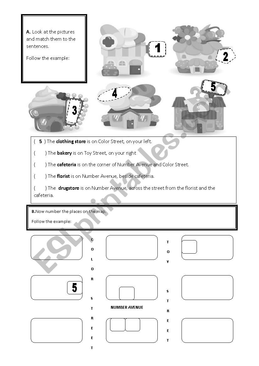 Places in Town worksheet