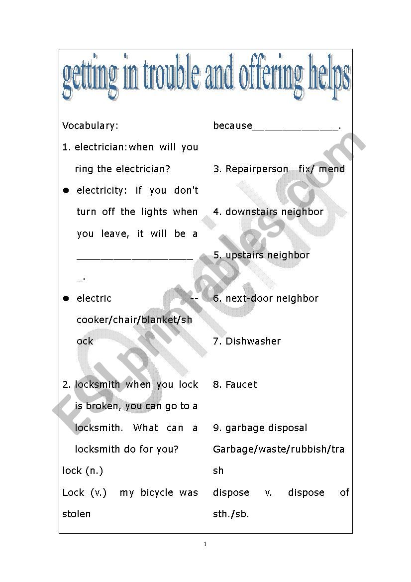 repairman worksheet