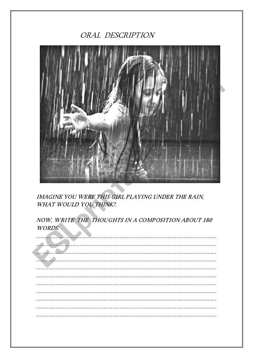 DESCRIBE THE PICTURE worksheet