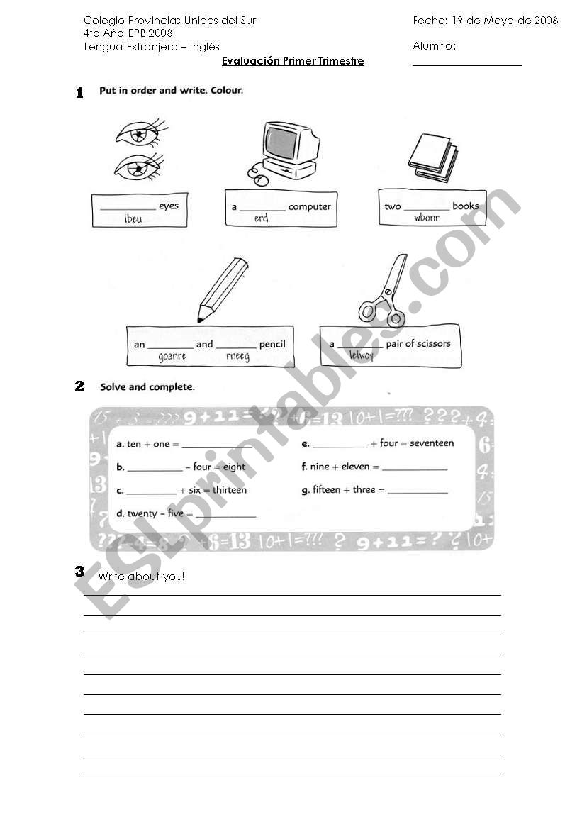 Exam #1 worksheet