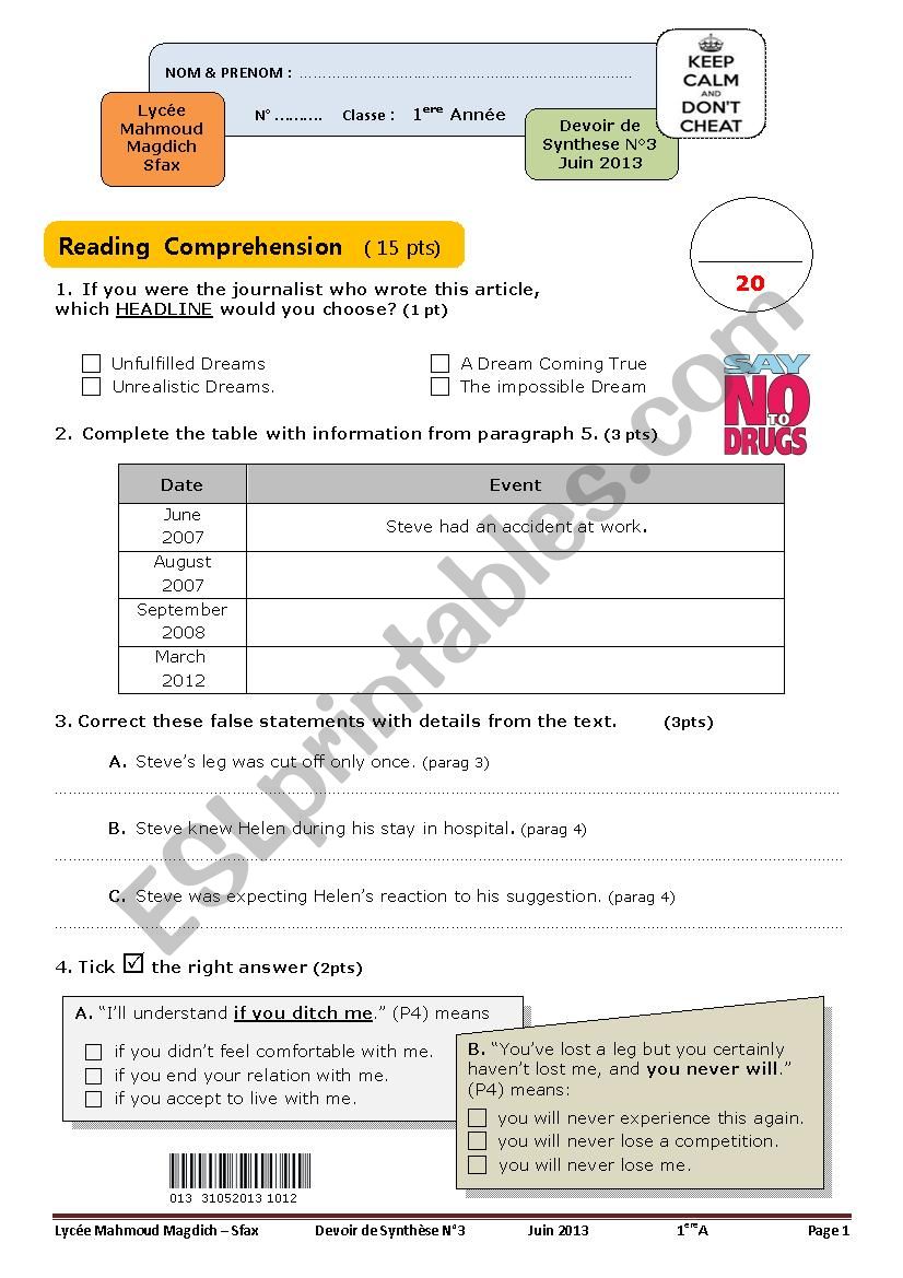 end of term test 3  first form