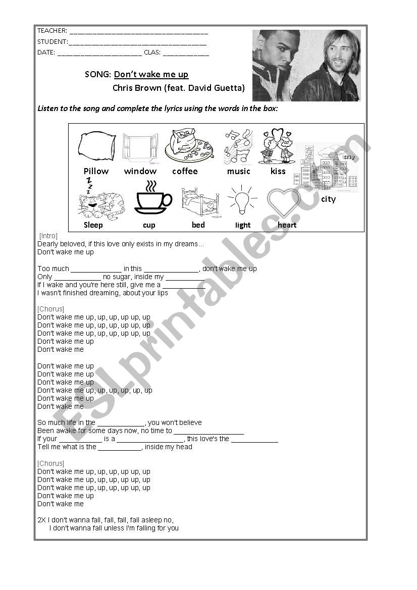 SONG - DonÂ´t wake me up (Chris Brown feat, David Guetta)