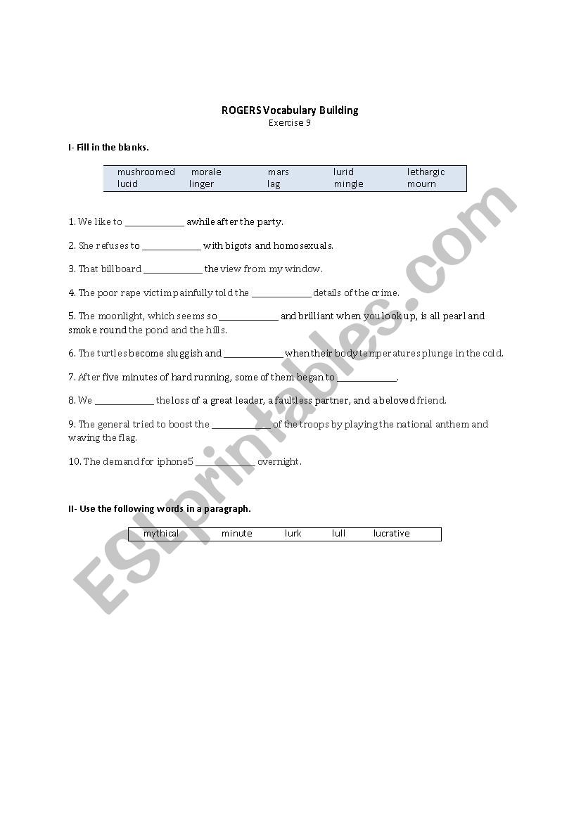 Bruce Rogers TOEFL Vocabulary Building 9&10