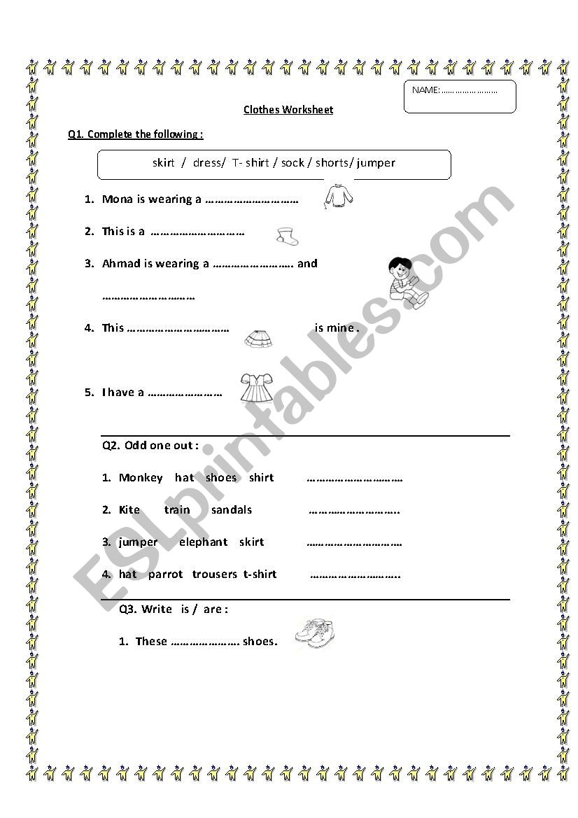 Clothes  worksheet