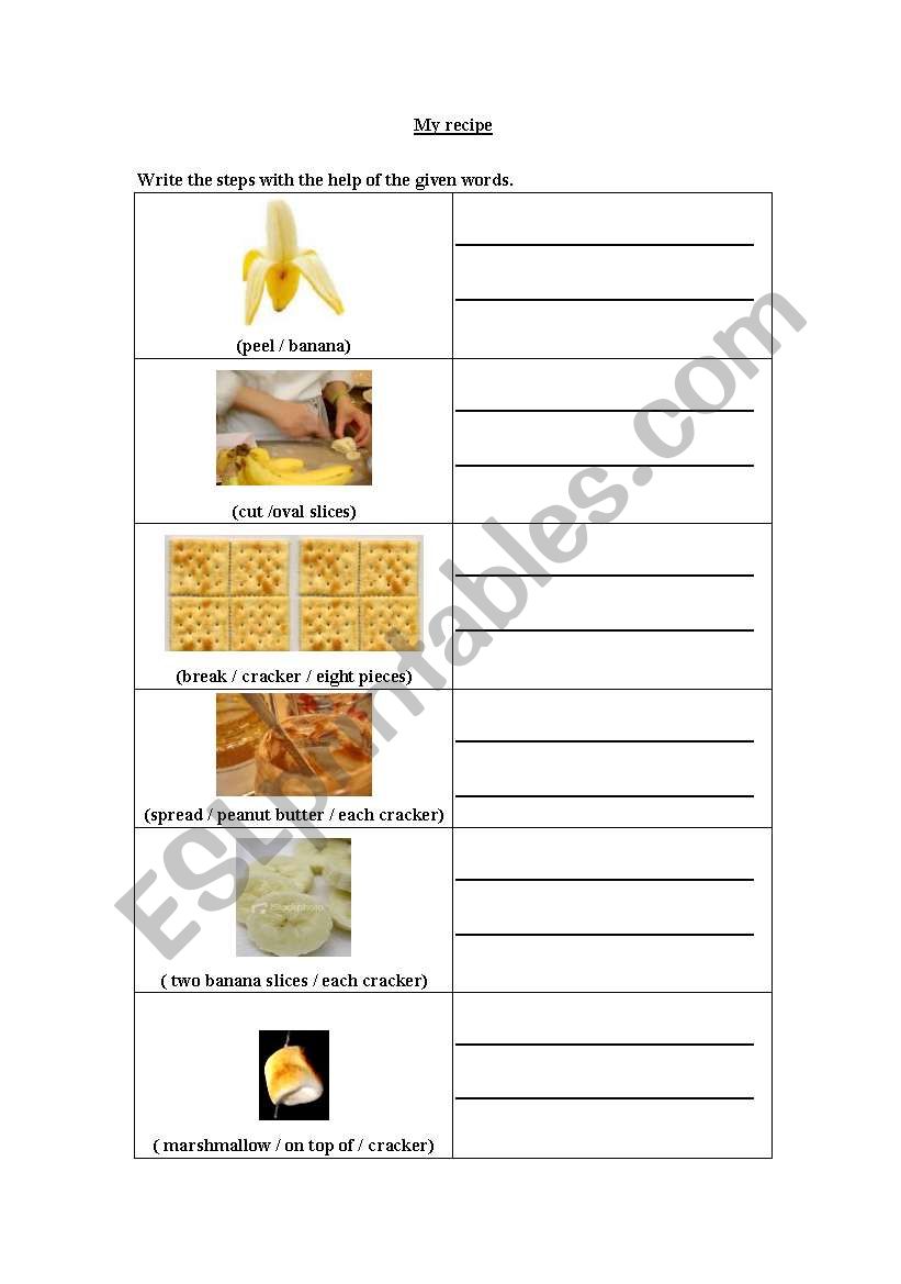 Write your own recipe worksheet