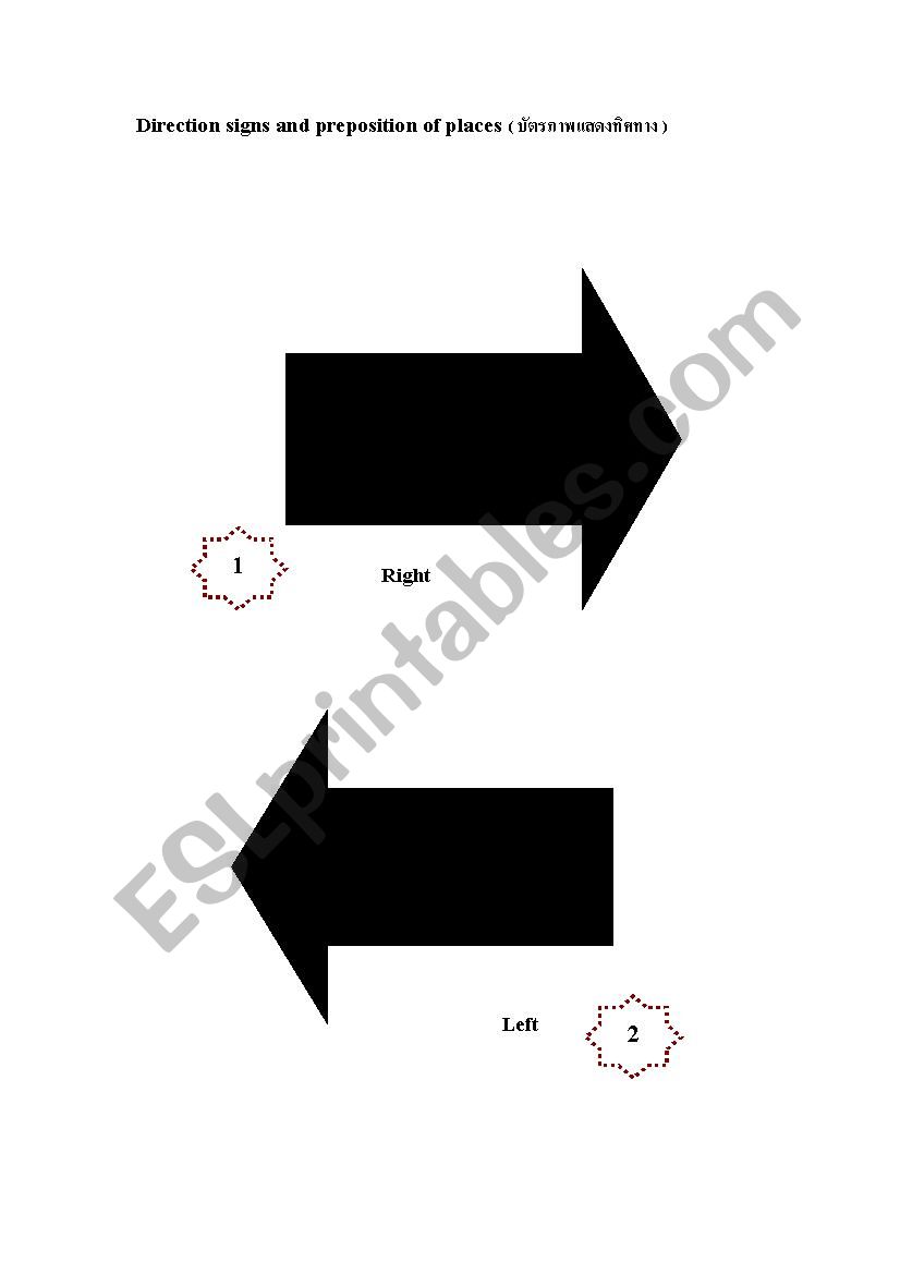 Giving a direction worksheet