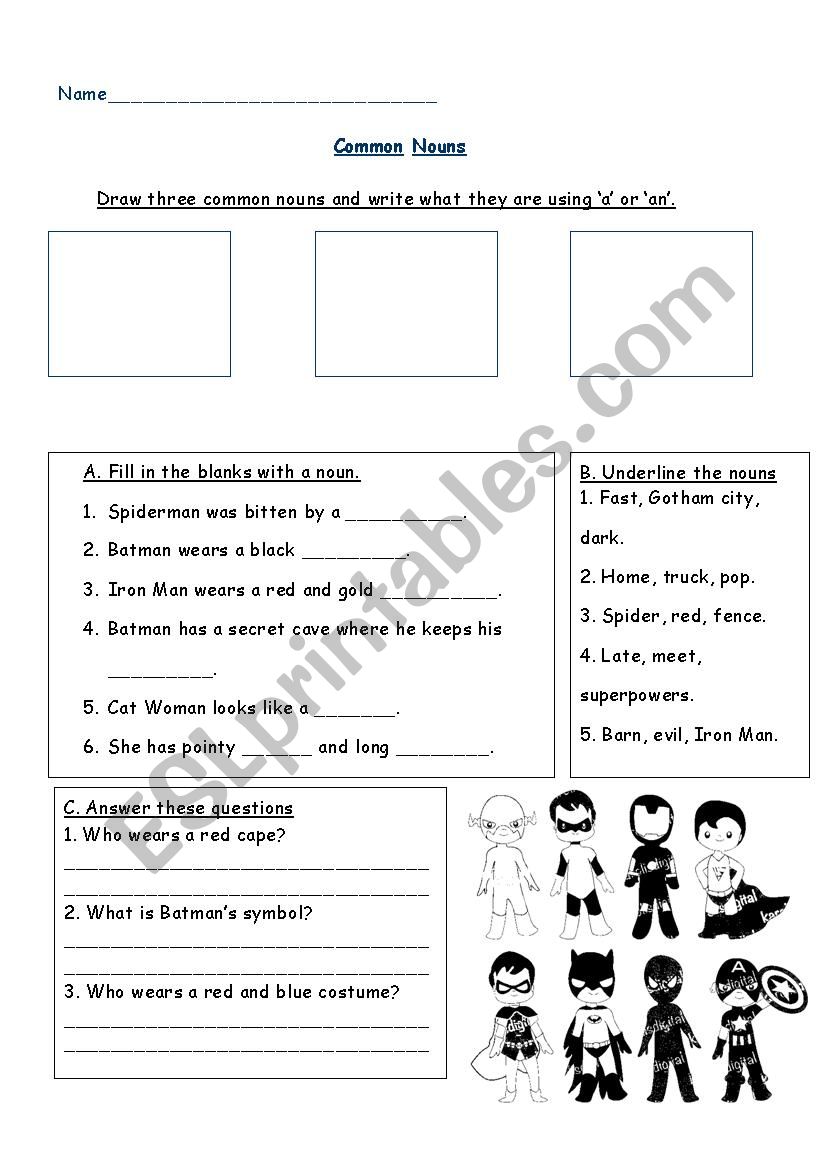 Nouns - Basic worksheet