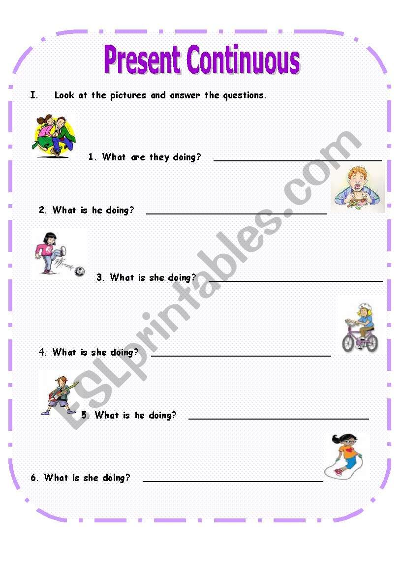 Present Continuous worksheet