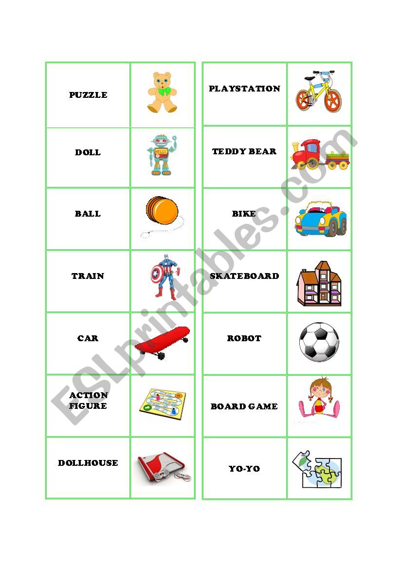 Toys Domino worksheet