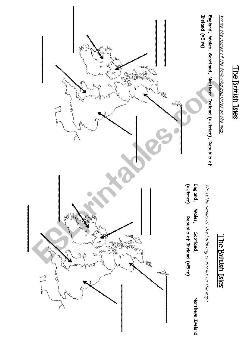 The British isles worksheet