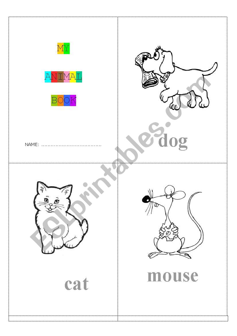 Animal Book for children worksheet