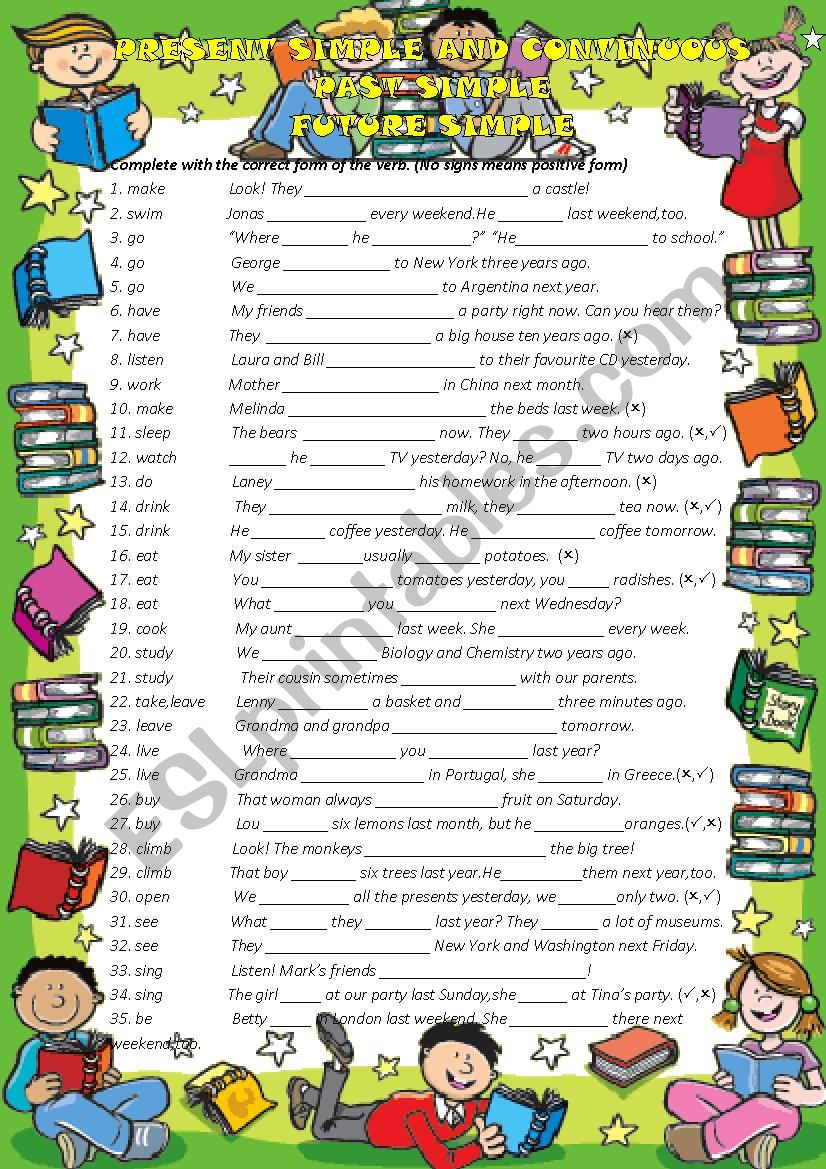 tenses  worksheet