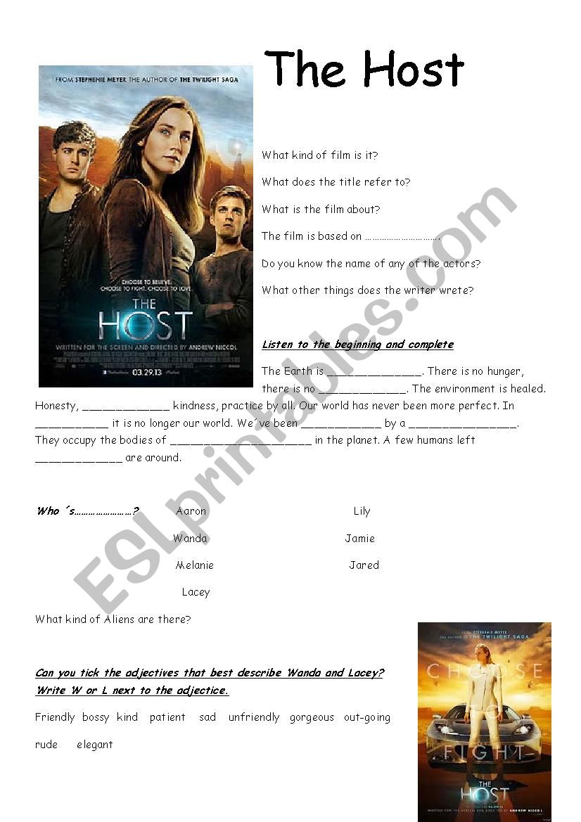 The host worksheet