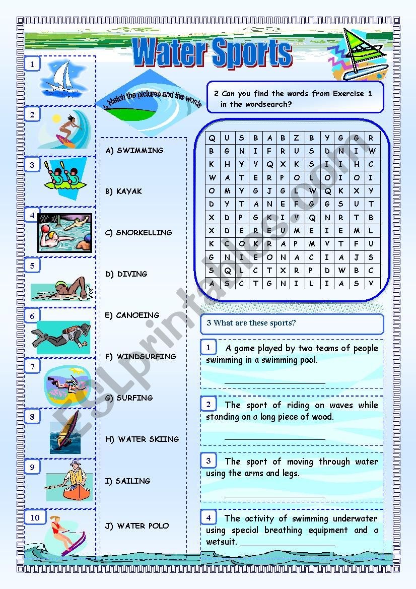 Sports worksheet