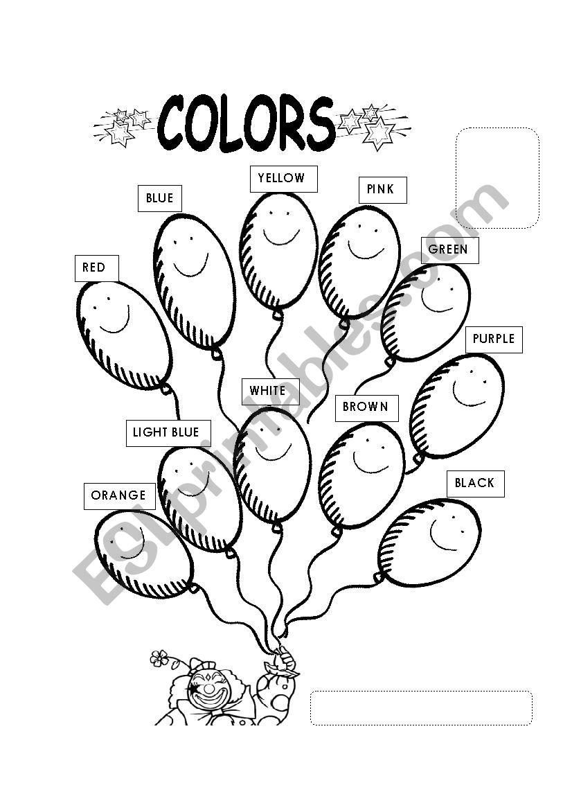 Colours worksheet