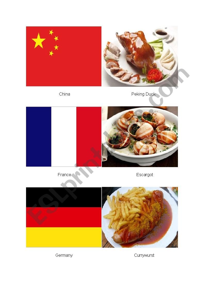 National Flag and National Dish Flashcards 02