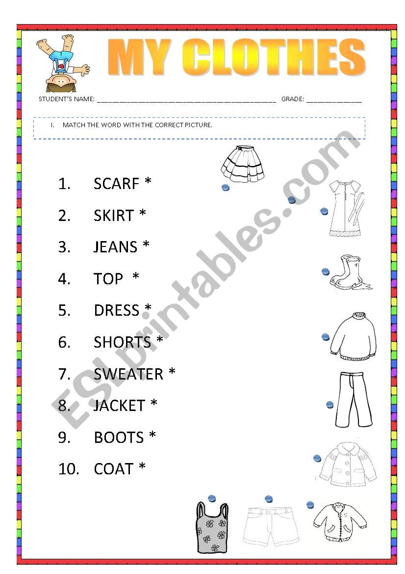 clothes2 worksheet
