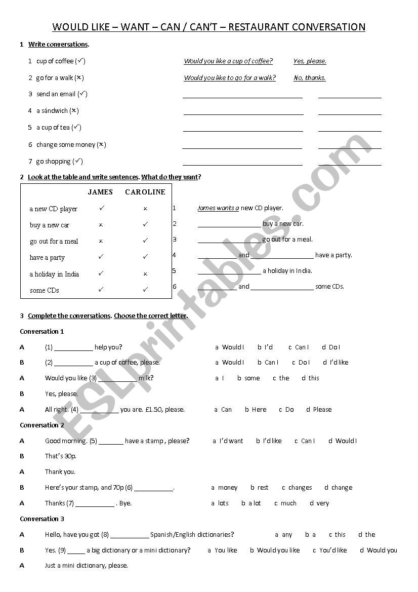 Elementary revision worksheet