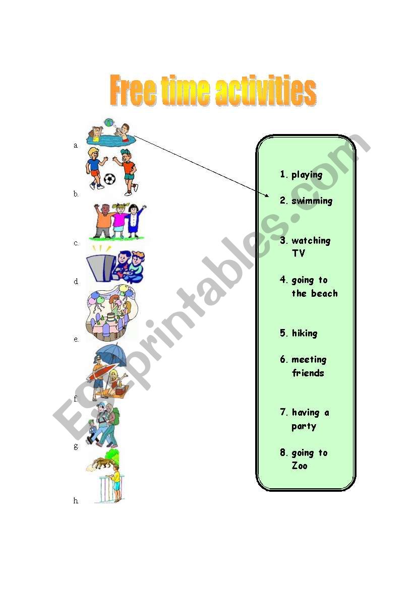 free time activities worksheet