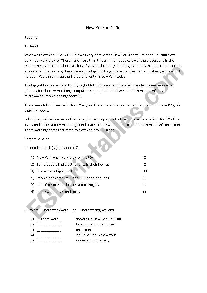 Past Simple - Reading worksheet