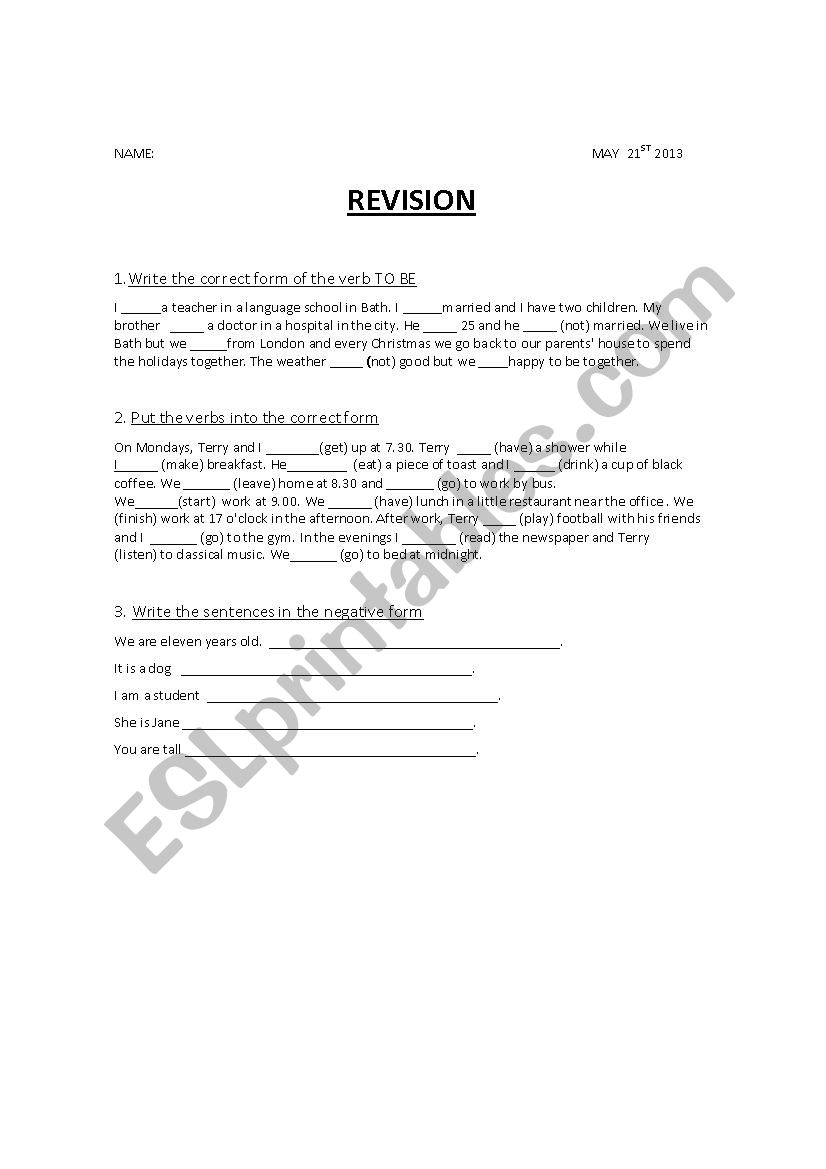 Simple Present worksheet