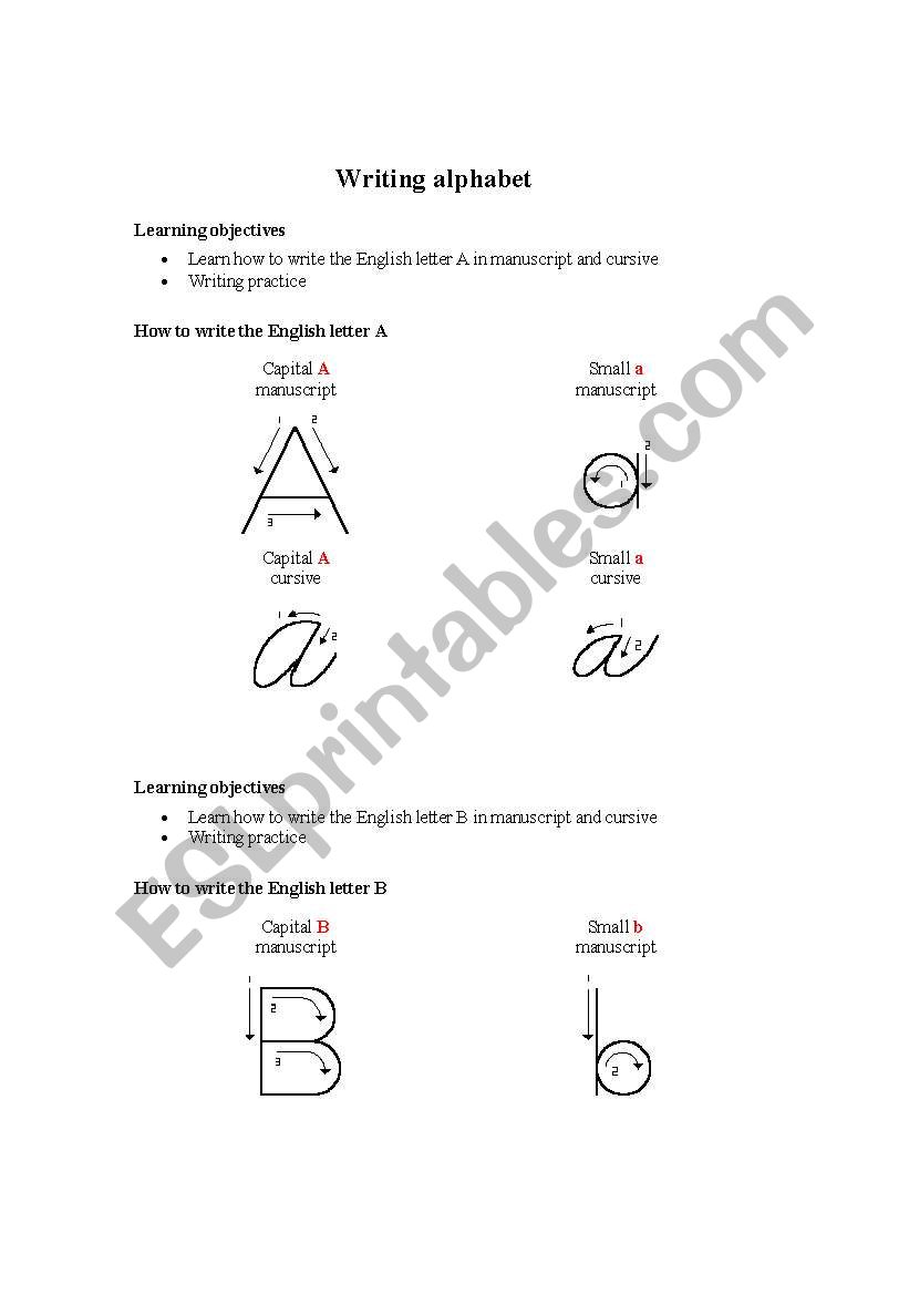 writing alphabet worksheet