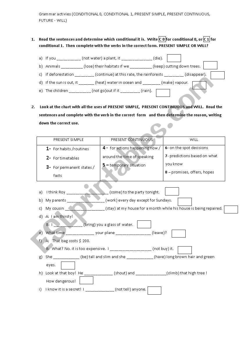 GRAMMAR PRACTICE  worksheet