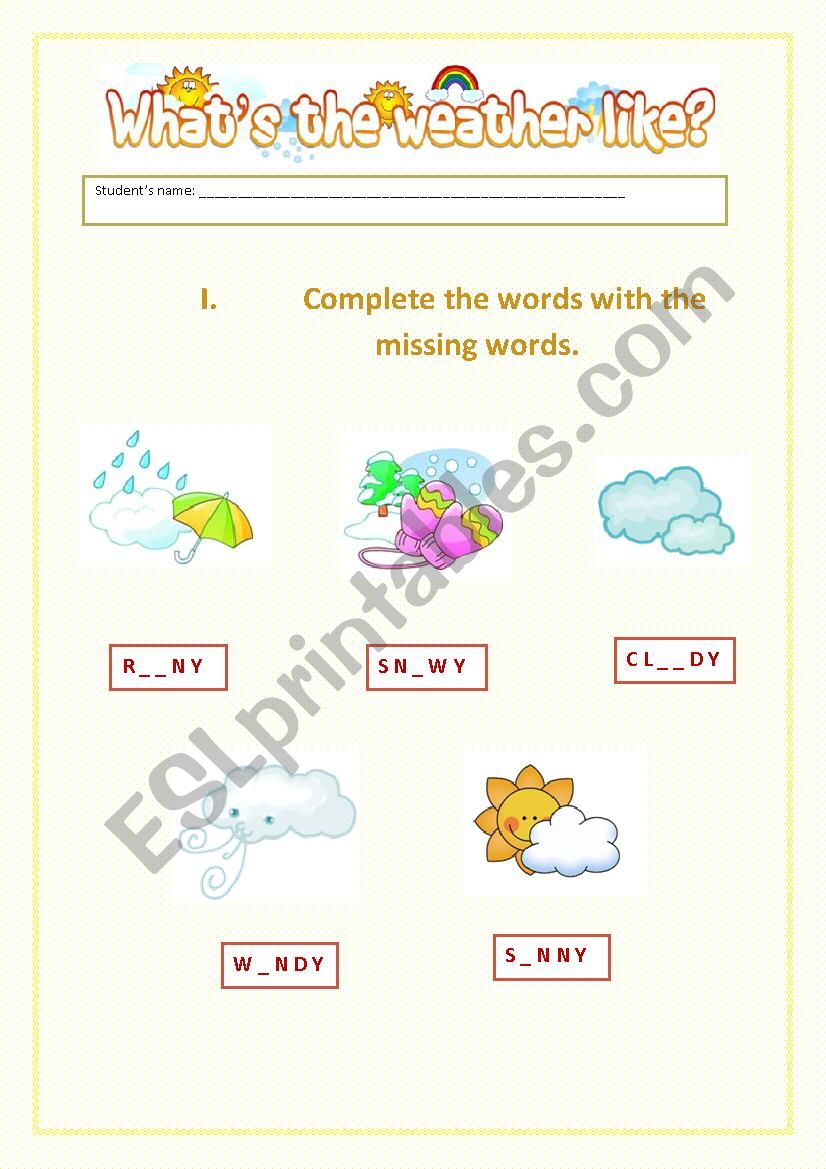 the weather worksheet