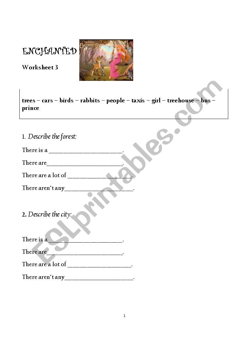 Enchanted - Movie worksheet