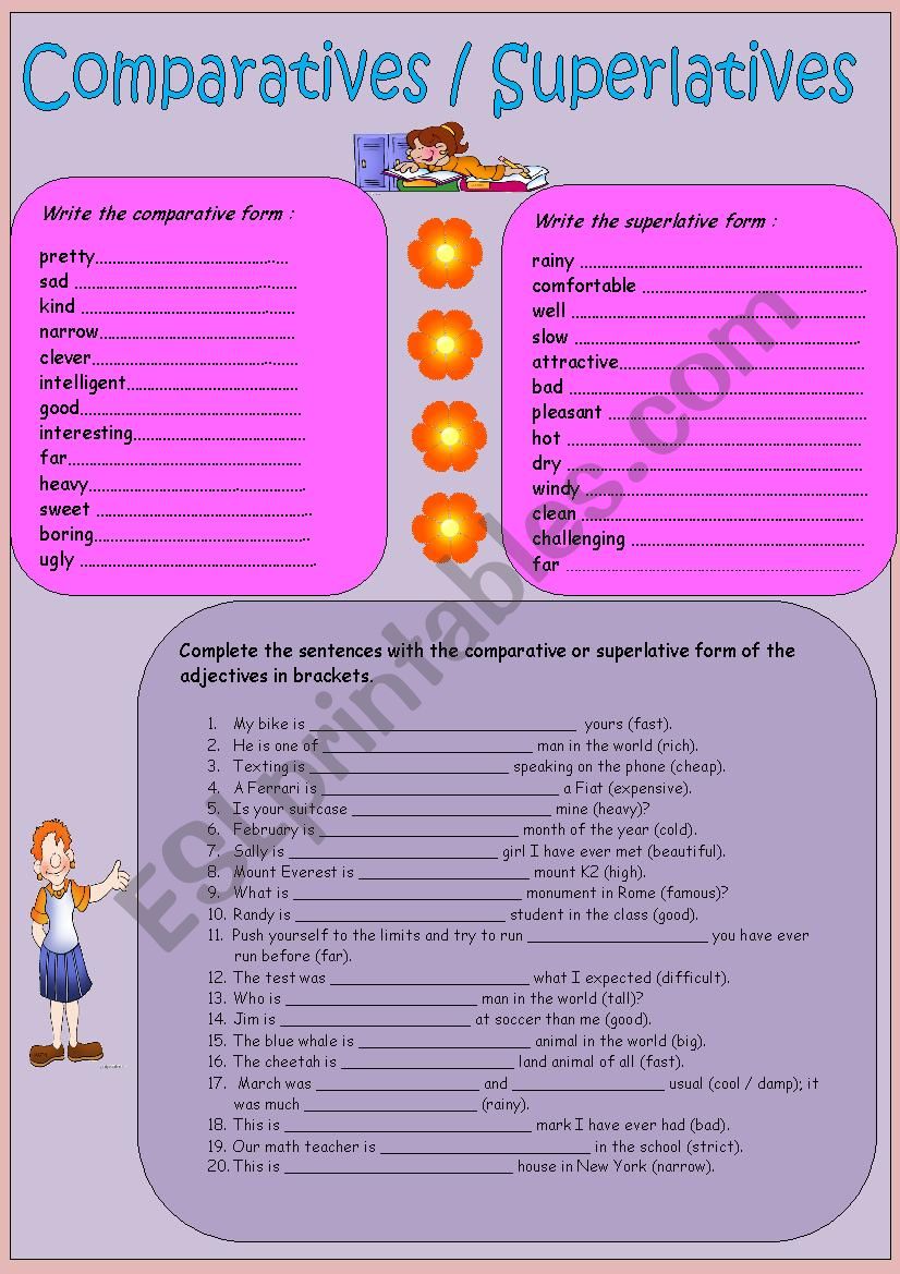 comparative and superlative worksheet