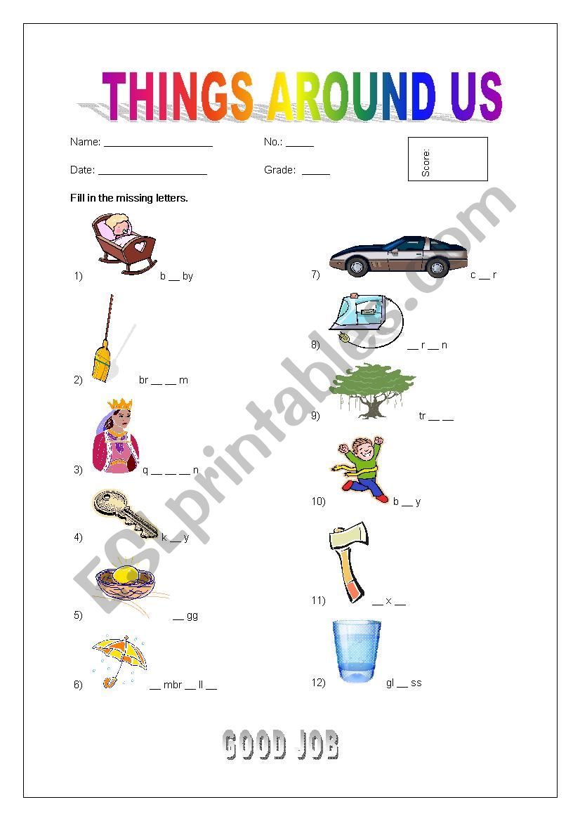 Things Around Us worksheet