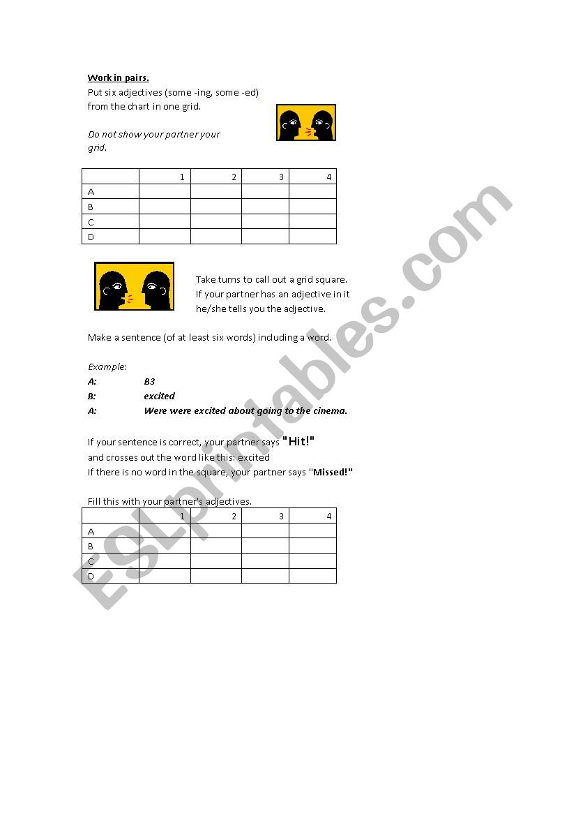 Battle ship worksheet