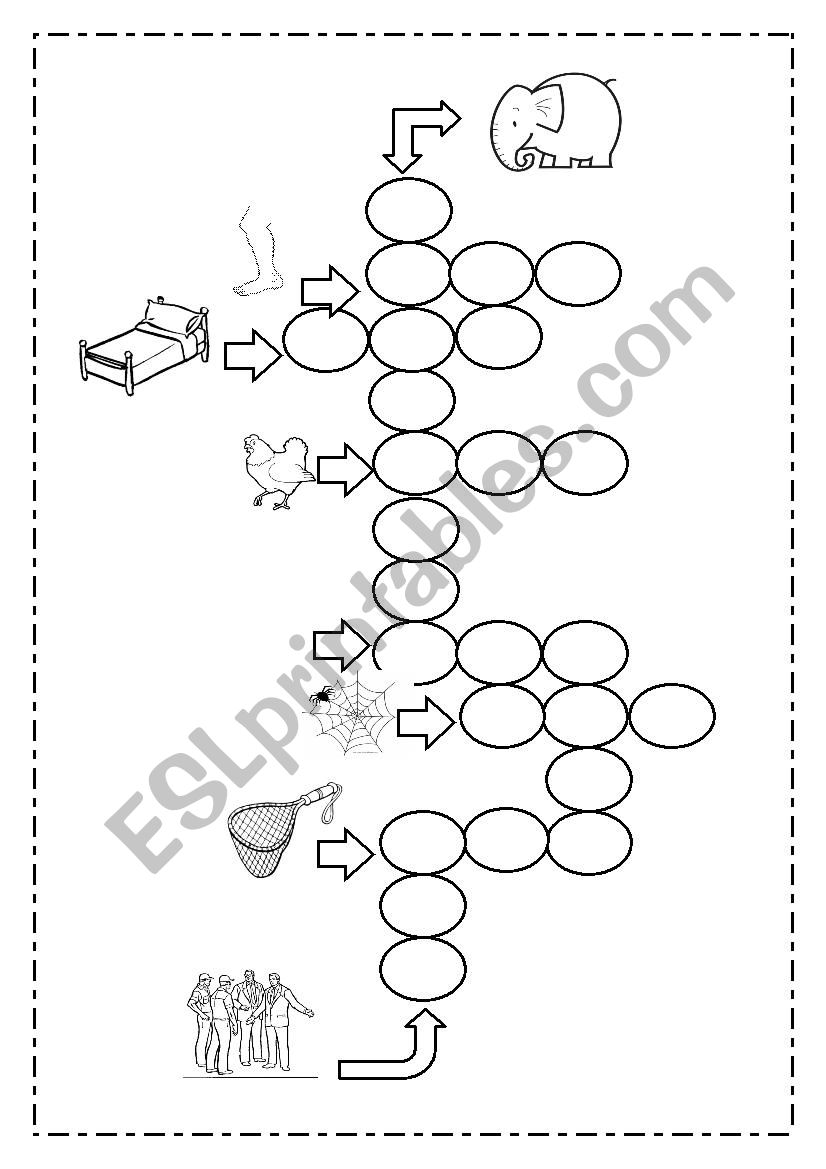 crossword short vowel e worksheet